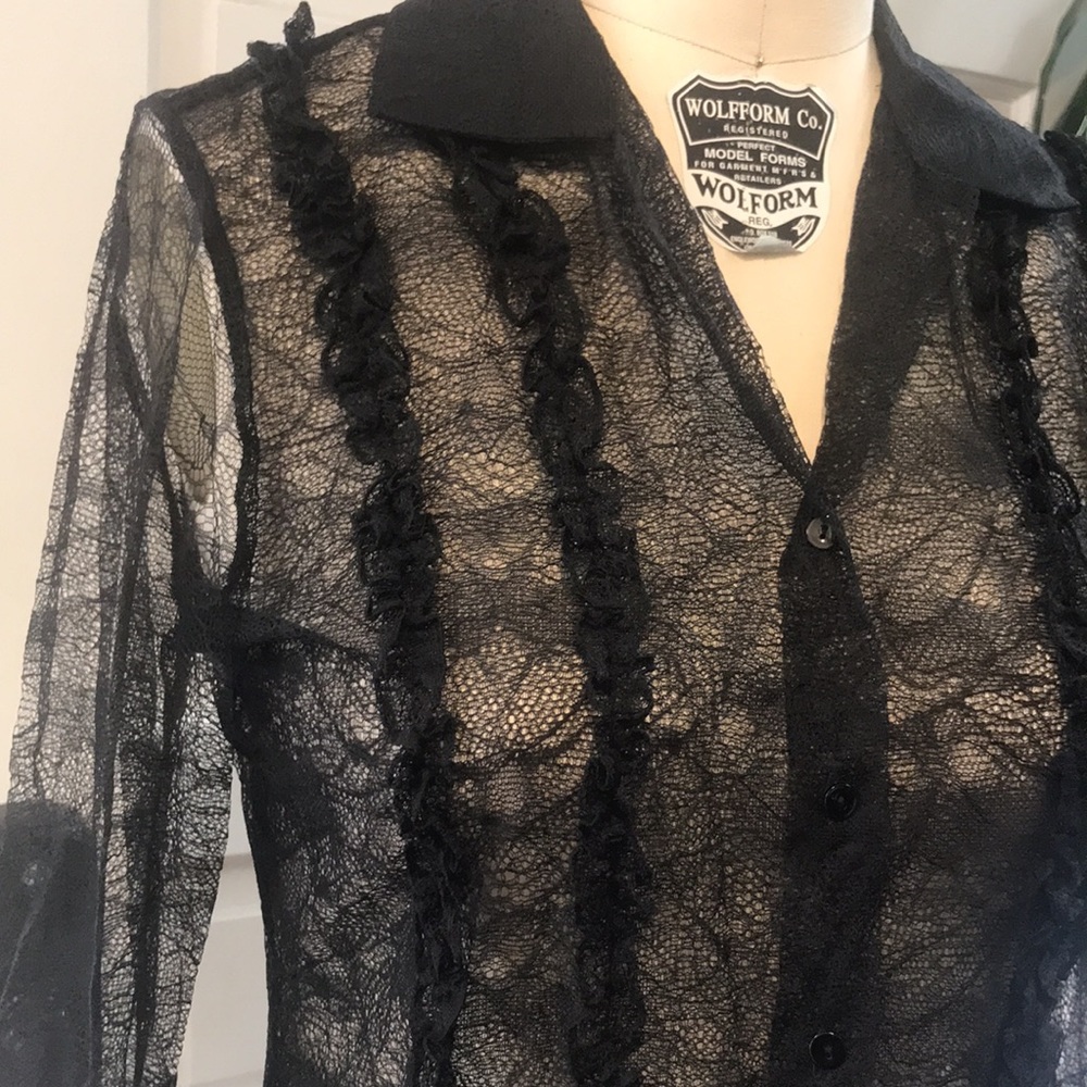 Randolph Duke black lace shirt size 2